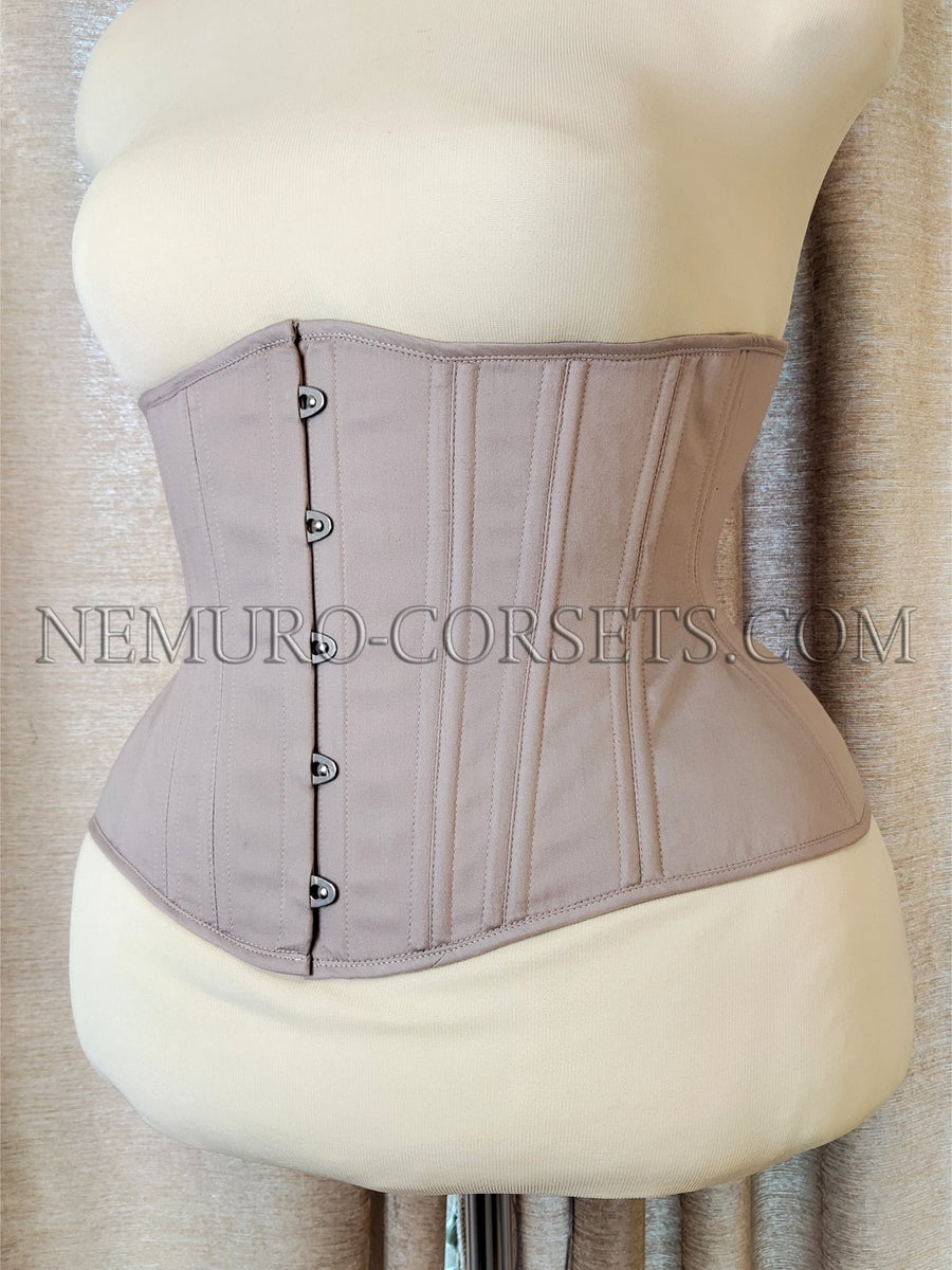 Grey cotton underbust corset Size XL -  – Nemuro Corsets