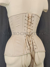 Load image into Gallery viewer, Diane Grey-Beige cotton underbust corset Size L