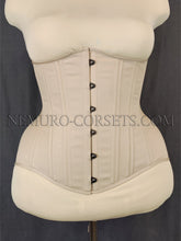 Load image into Gallery viewer, Diane Grey-Beige cotton underbust corset Size L