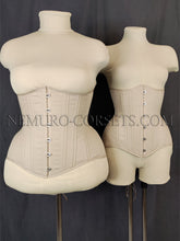 Load image into Gallery viewer, Diane Grey-Beige cotton underbust corset Size L