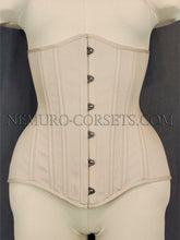 Load image into Gallery viewer, Diane Grey-Beige cotton underbust corset Size L