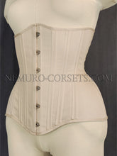 Load image into Gallery viewer, Diane Grey-Beige cotton underbust corset Size L