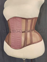 Load image into Gallery viewer, Artemis Mocco Brown mesh underbust corset Size L