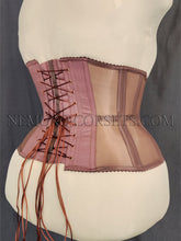 Load image into Gallery viewer, Artemis Mocco Brown mesh underbust corset
