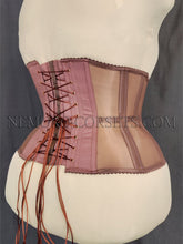 Load image into Gallery viewer, Artemis Mocco Brown mesh underbust corset Size L