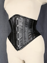 Load image into Gallery viewer, Athene Black faux leather corset cincher size L