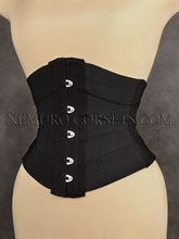 Load image into Gallery viewer, Elastic Ribbon underbust corset with busk or zipper