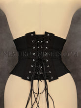 Load image into Gallery viewer, Elastic Ribbon underbust corset with busk or zipper
