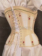 Load image into Gallery viewer, Ventilated Victorian overbust corset 1890s