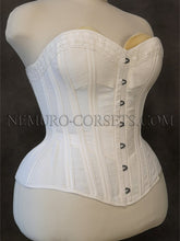 Load image into Gallery viewer, Ventilated Victorian overbust corset 1890s