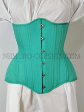 Load image into Gallery viewer, Diane Green cotton underbust corset Size XS L