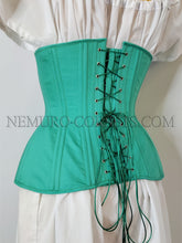 Load image into Gallery viewer, Diane Green cotton underbust corset Size XS L