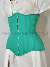 Load image into Gallery viewer, Diane Green cotton underbust corset Size XS L