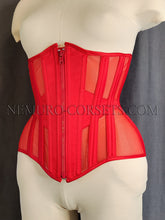 Load image into Gallery viewer, Mesh Underbust corset with busk or zipper
