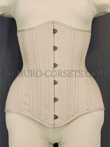 Diane Grey-Beige cotton underbust corset