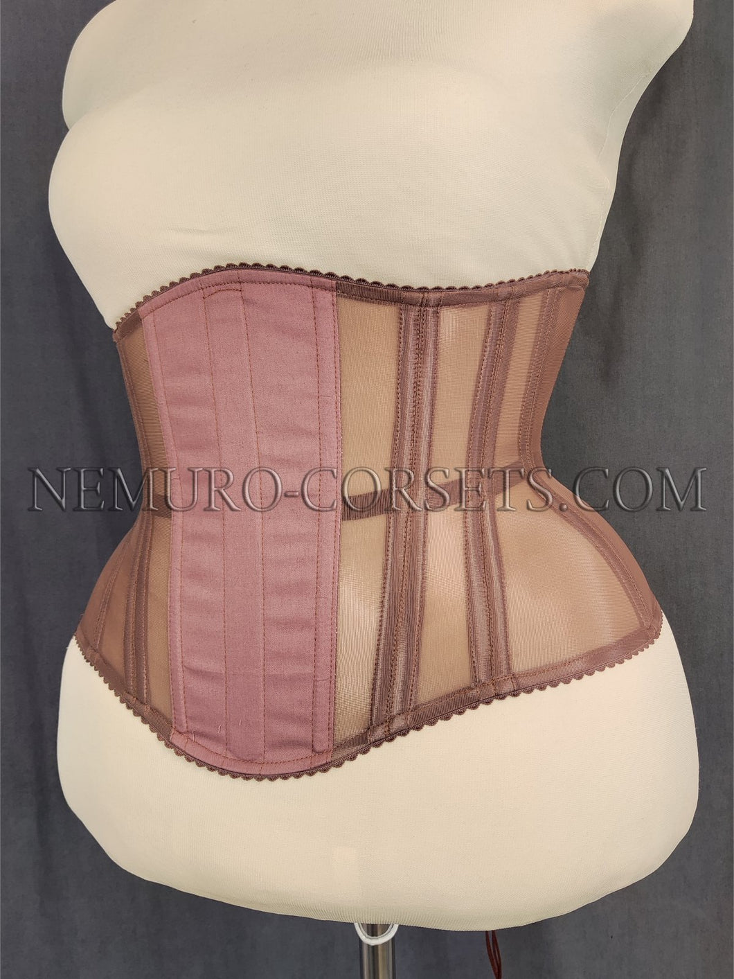 Artemis Mocco Brown mesh underbust corset