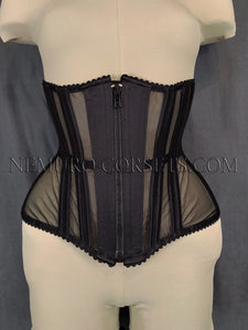 Mesh Underbust corset with busk or zipper