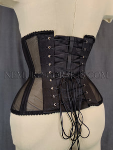 Mesh Underbust corset with busk or zipper