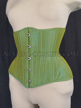 Load image into Gallery viewer, Artemis Green silk underbust corset Size S
