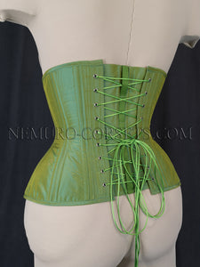 Artemis Green silk underbust corset Size S