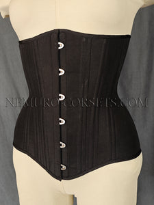 Black silk underbust corset Size S