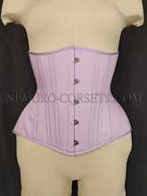 Load image into Gallery viewer, Artemis Lilac cotton satin underbust corset Sizes XS, S
