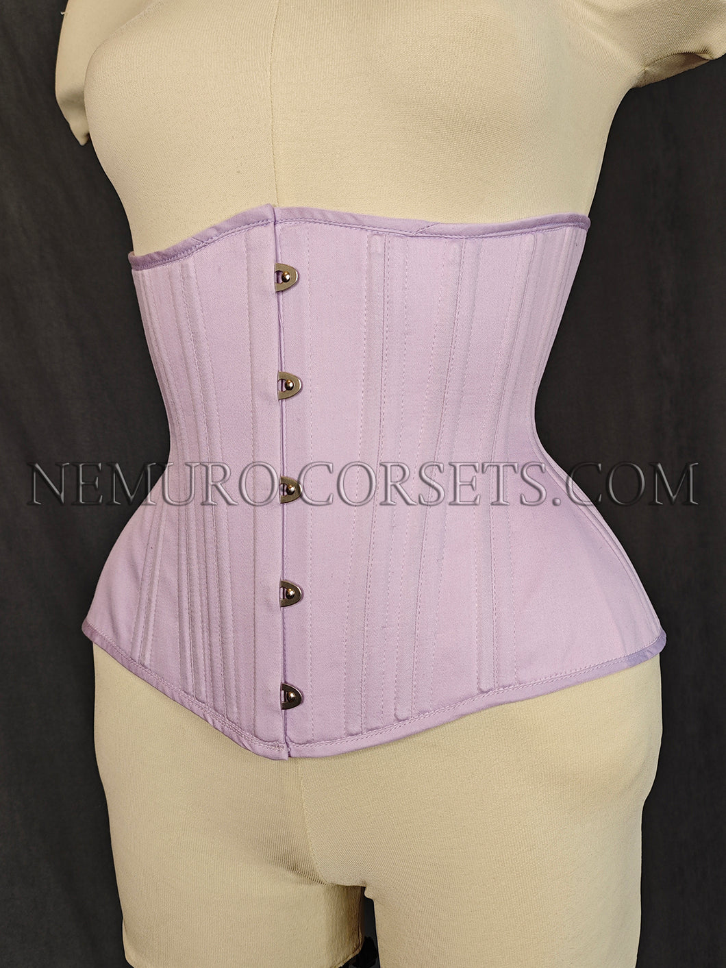 Artemis Lilac cotton satin underbust corset Sizes XS, S