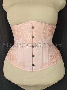 Artemis Pink Peach lace underbust corset Size XXL