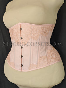 Artemis Pink Peach lace underbust corset Size XXL