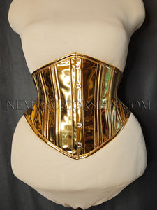 Athene Gold PVC corset cincher Size XL