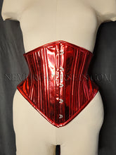 Load image into Gallery viewer, Athene Red PVC corset cincher Size S
