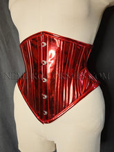 Load image into Gallery viewer, Athene Red PVC corset cincher Size S
