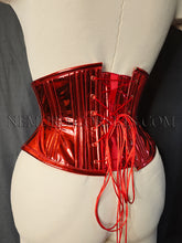 Load image into Gallery viewer, Athene Red PVC corset cincher Size S
