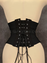 Load image into Gallery viewer, Elastic Ribbon underbust corset with busk or zipper
