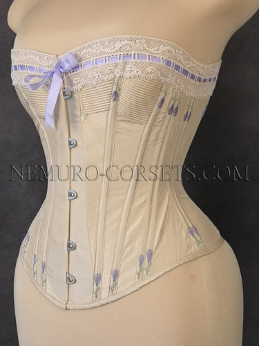 Historical satin corset: Edwardian overbust corset. Steelbone custom made  corset, renaissance, gothic, steampunk, bespoke, victorian