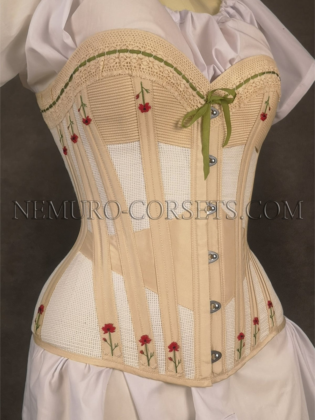 Ventilated Victorian corset 1890s - Custom order  –  Nemuro Corsets