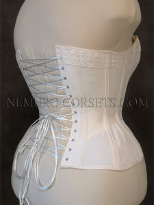 Ventilated Victorian overbust corset 1890s
