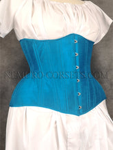 Load image into Gallery viewer, Diane Turquoise silk underbust corset
