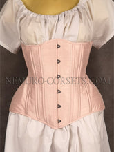 Load image into Gallery viewer, Diane Pink silk underbust corset Size M
