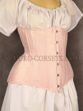 Load image into Gallery viewer, Diane Pink silk underbust corset Size M
