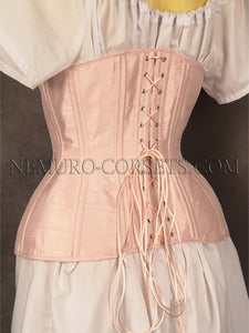 Diane Pink silk underbust corset Size M