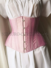Load image into Gallery viewer, Artemis Pink-lilac silk underbust corset Size S
