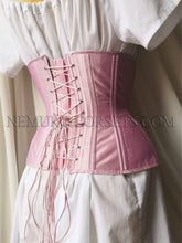 Load image into Gallery viewer, Artemis Pink-lilac silk underbust corset Size S
