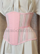 Load image into Gallery viewer, Artemis Pink mesh underbust corset Size XS
