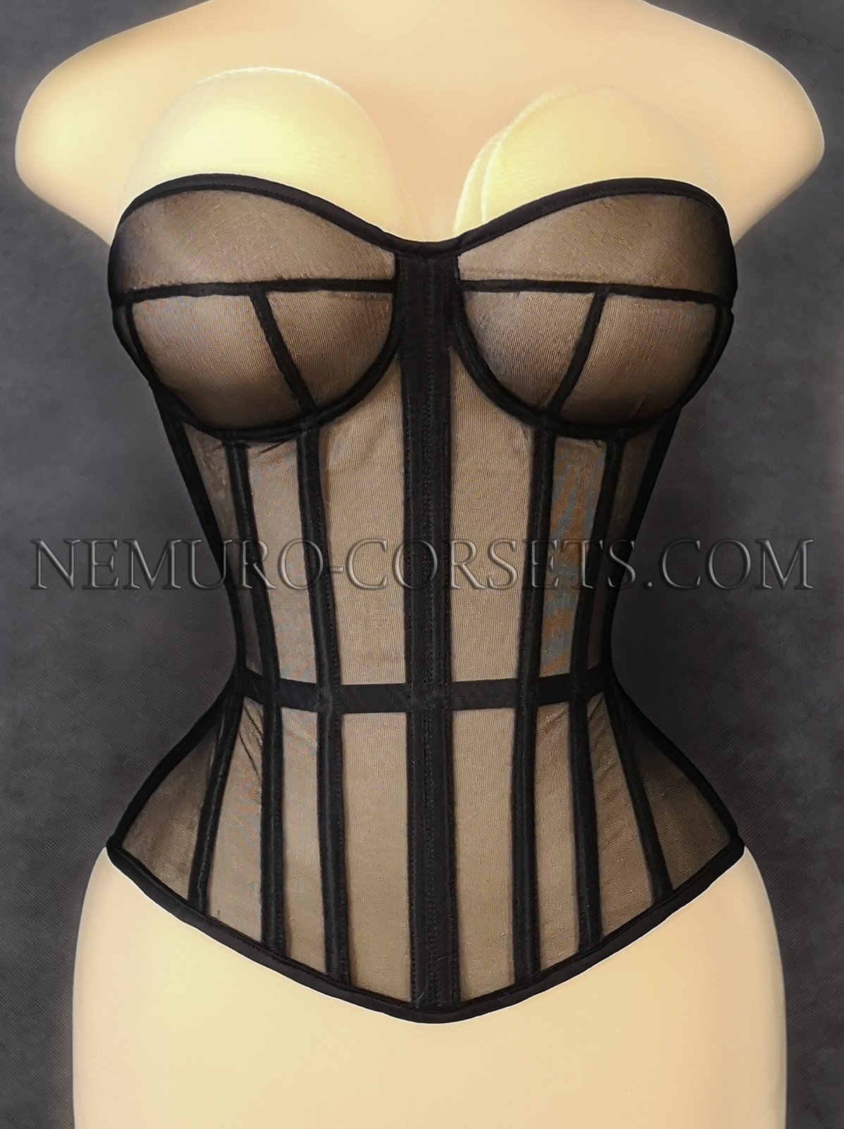 Cupped Mesh Overbust corset - Custom order
