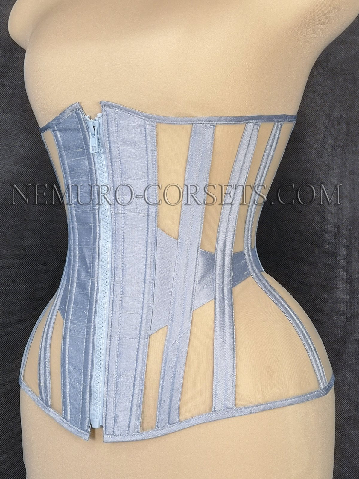 Mesh Underbust corset busk-zipper - Custom order Nemuro-Corsets