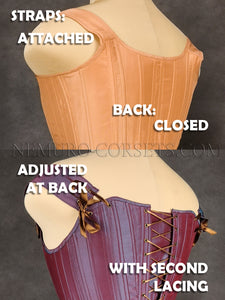 18th century stays front lacing - Custom order  – Nemuro  Corsets